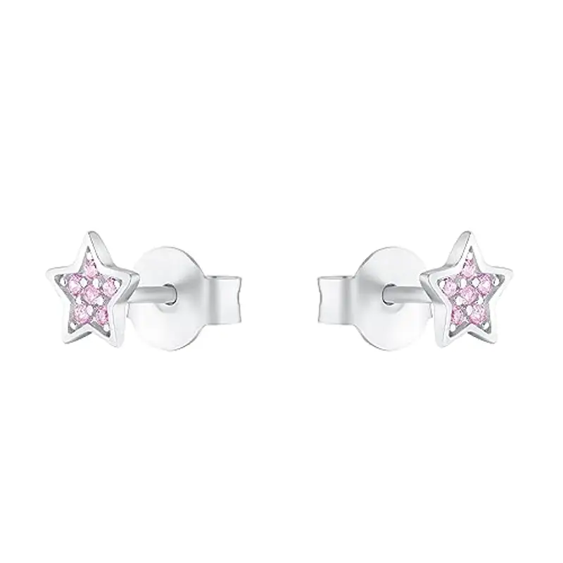 s.Oliver Orecchini a perno in Argento 925 Gioielli da orecchio per bambine, con zirconi sintetici, 0, 5 cm, Argento miniatura 3