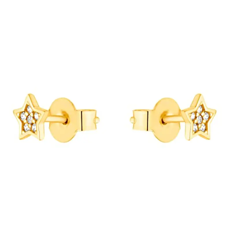 s.Oliver Orecchini a perno Orecchiniper bambine in Argento 925, con vetro, 0, 5 cm, oro, stella, Forniti in confezione miniatura 3