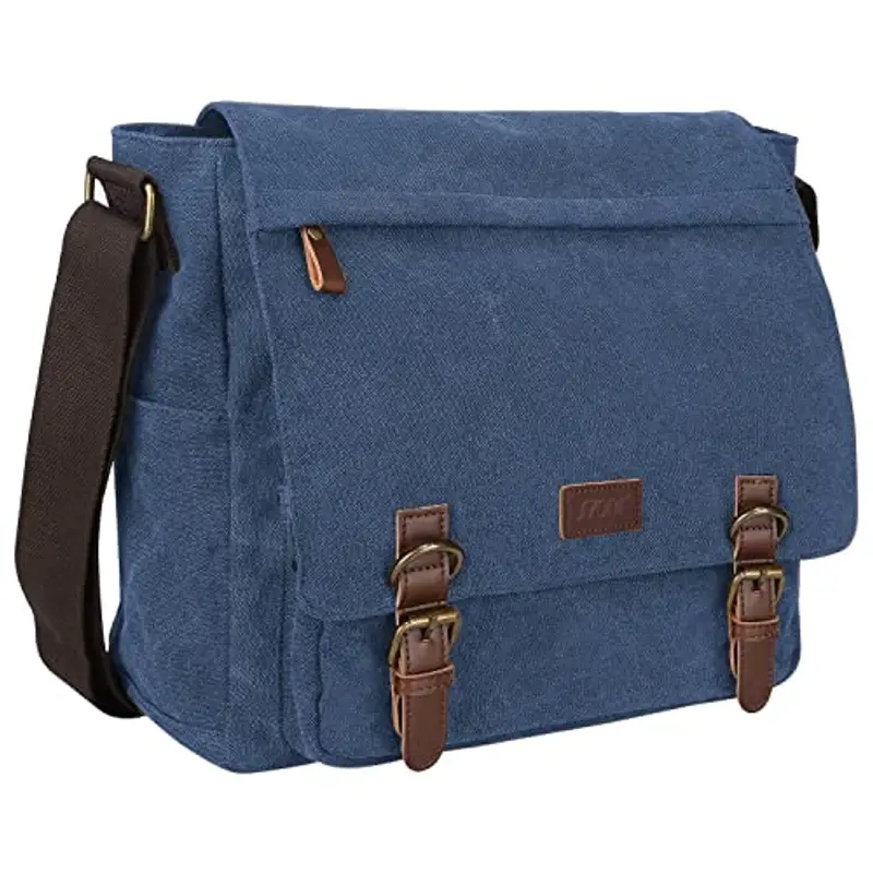 S-ZONE Borsa per Laptop da 15 Inch Borsa aTracolla per Messenger Unisex in Tela Vintage
