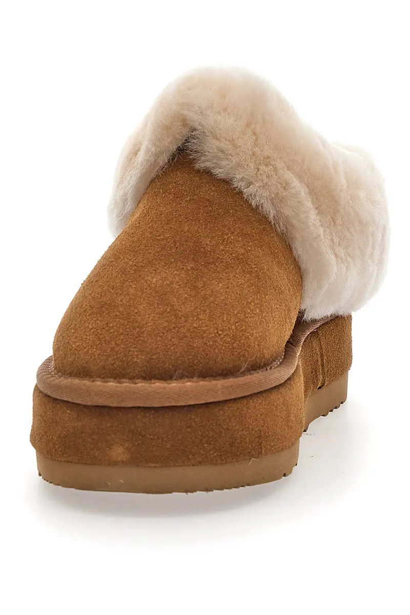 Sabot Camel Con Pelo Suola Flatform Mon Dieu WD90010 miniatura 3