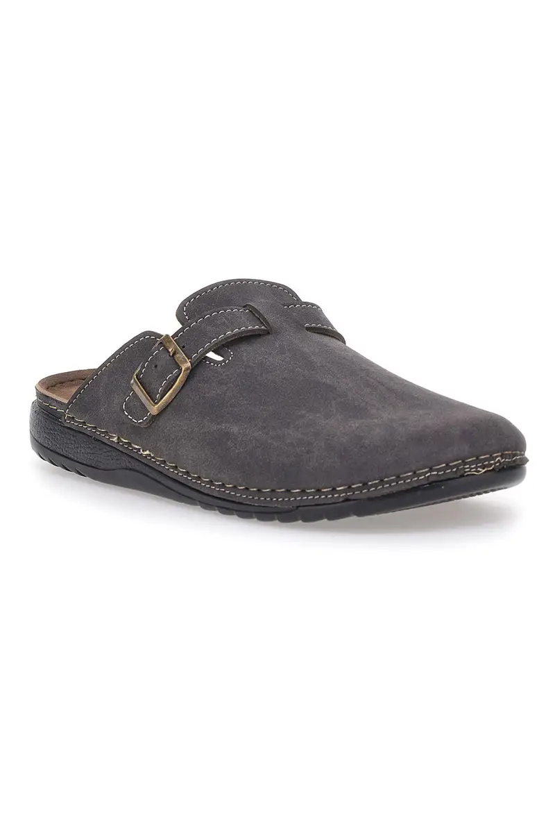 Sabot marroni con fibbia decorativa Jasonstone B001 miniatura 2