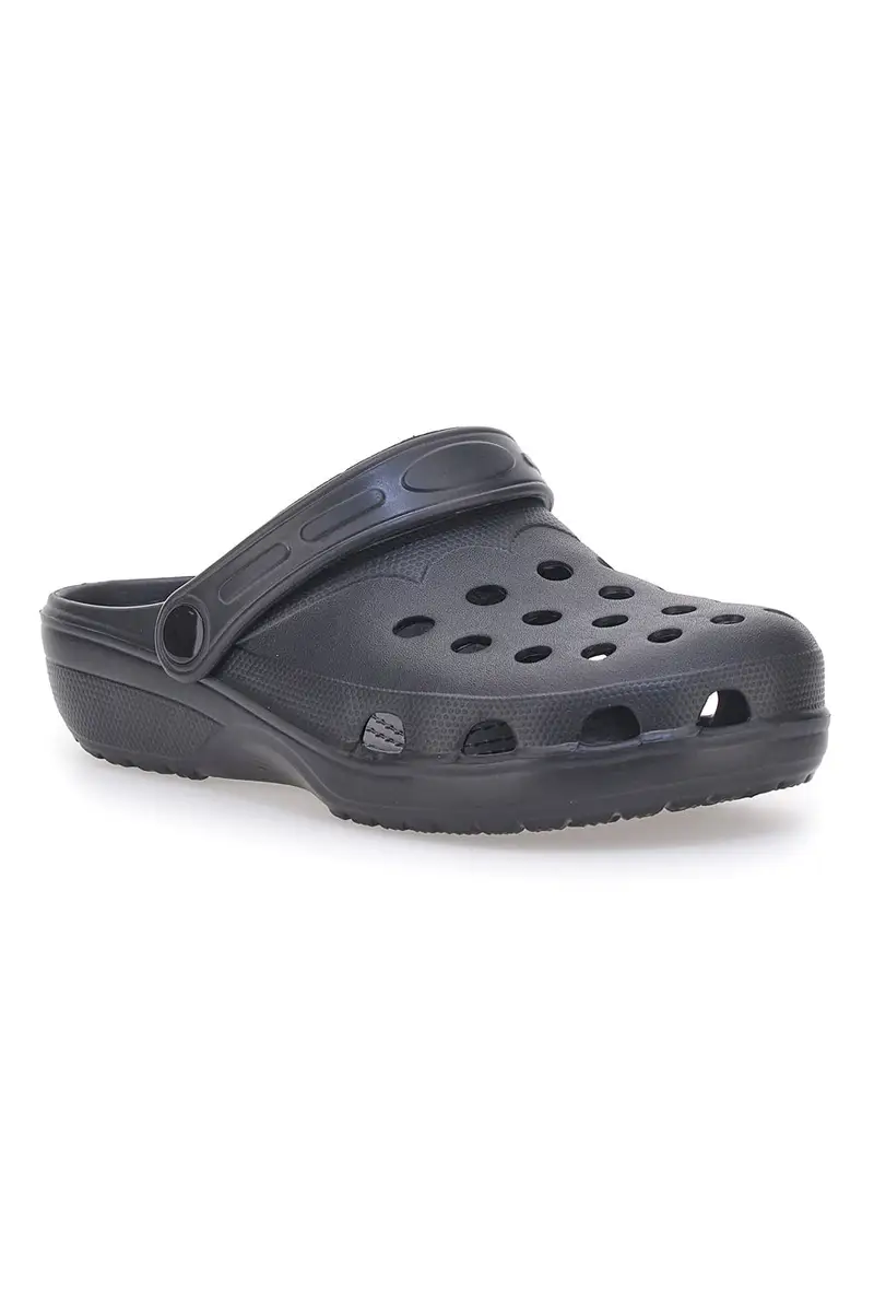 Sabot neri in gomma traforato con cinturino 2T2L 1851 miniatura 2