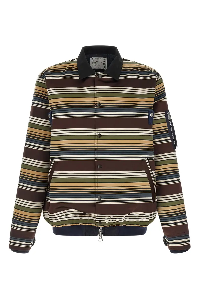 Blouson Horizontal Stripe Marrone