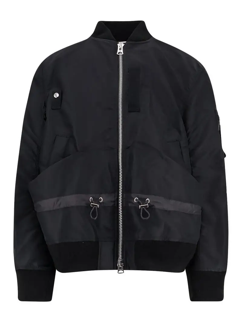 Bomber in nylon Nero