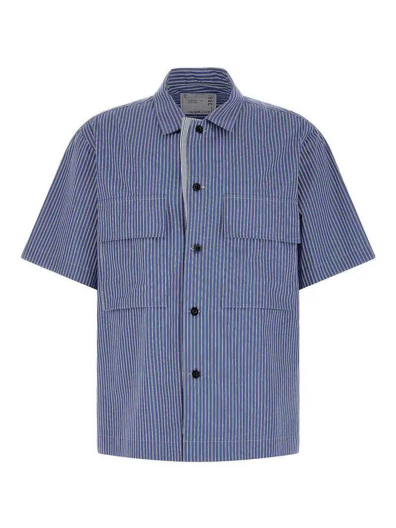 Camicia a righe Azzurro