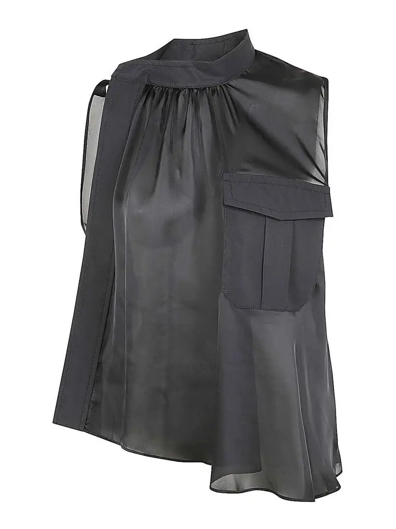 Camicia combinata in tessuto Nero