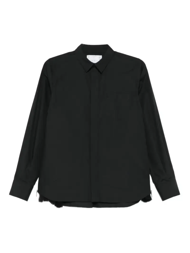 Sacai Maglia Nera con Zip Laterali