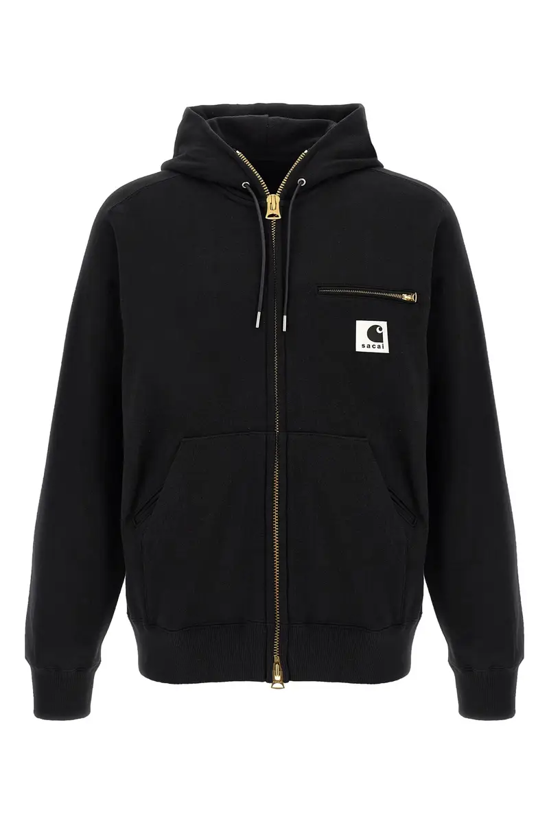 Felpa Con Cappuccio Sacai X Carhartt Wip Nero