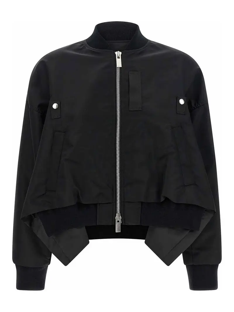 Fondo asimmetrico della giacca Nero