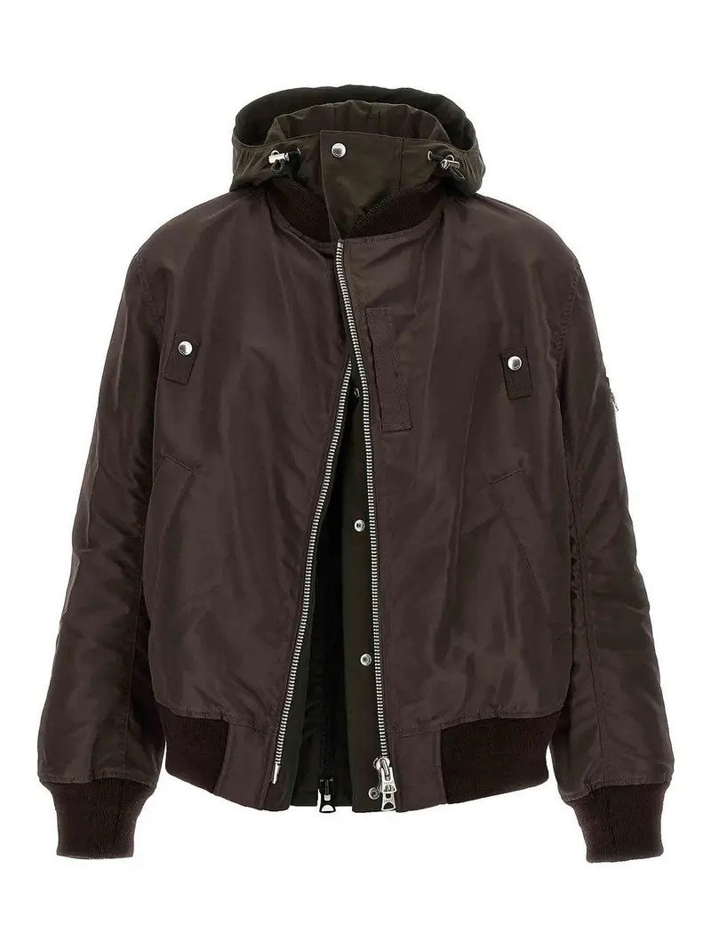 Giacca bomber con cappuccio Marrone