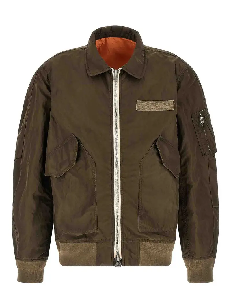 Giacca in nylon stropicciato Verde