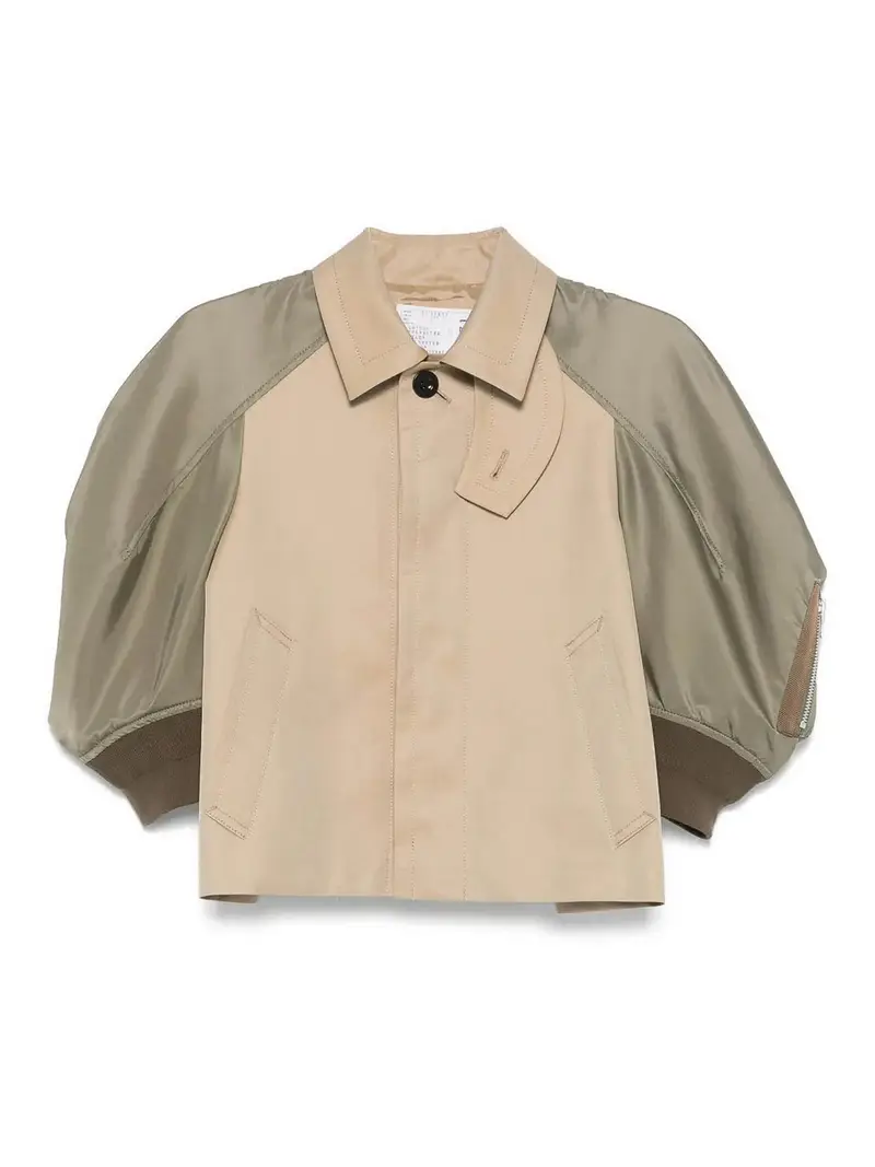 Giacca in twill di nylon e cotone Beige