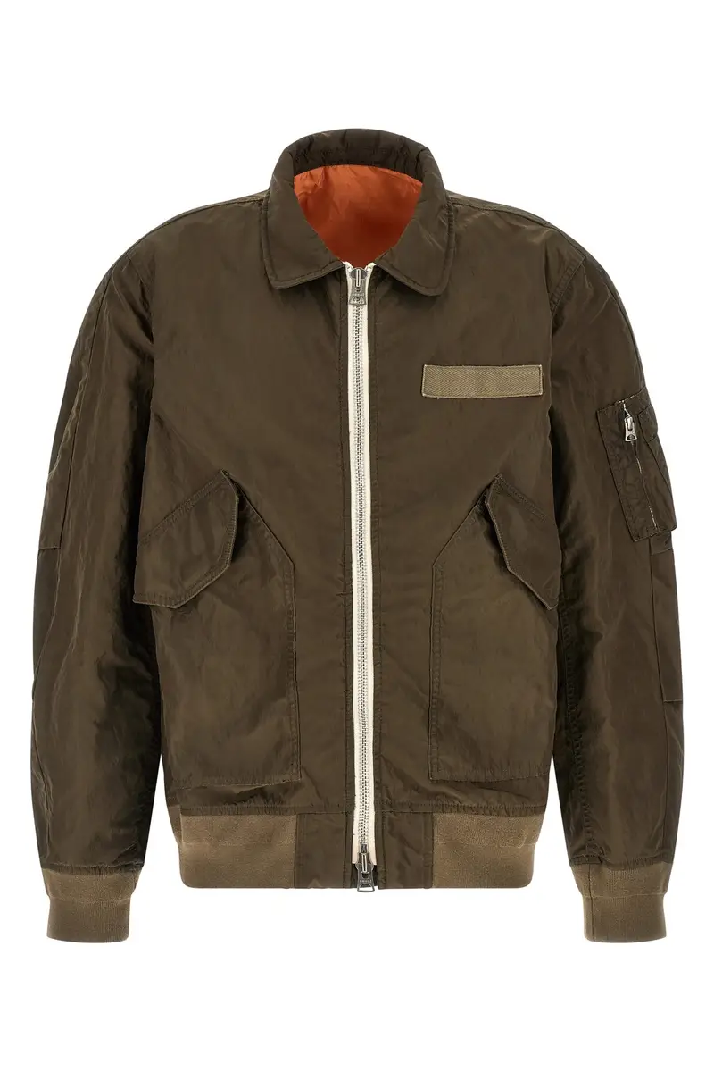 Giacca Nylon Stropicciato Verde