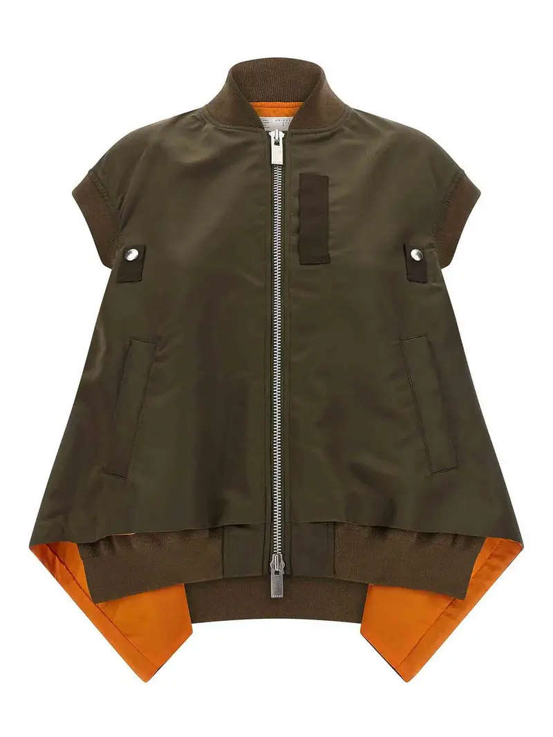 Gilet con orlo asimmetrico Verde
