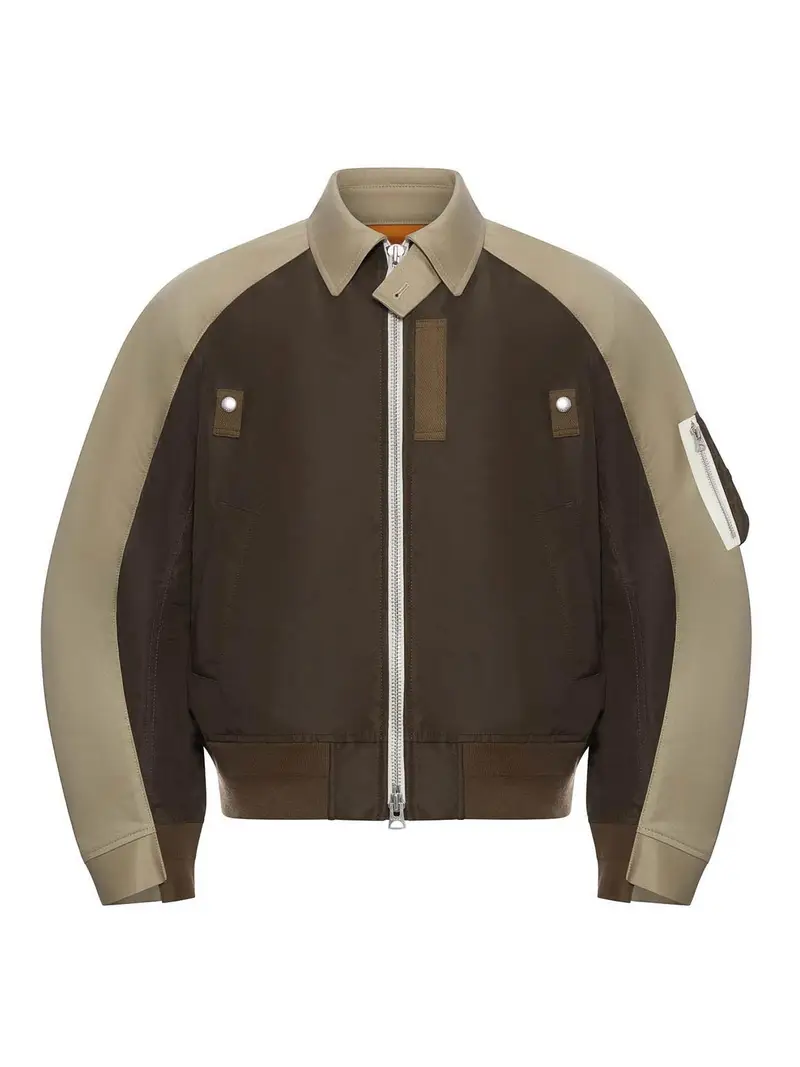 Giubbotto in twill di cotone chino x nylon Marrone