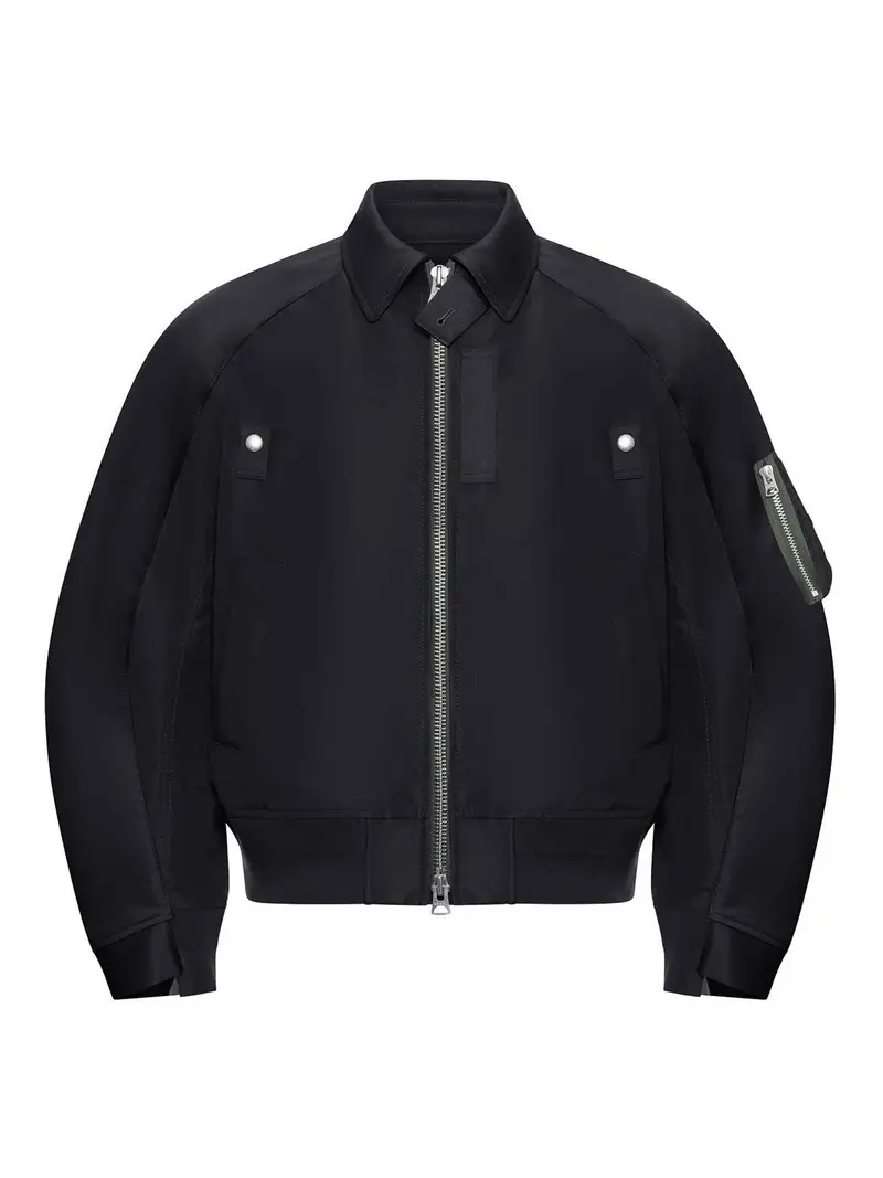 Giubbotto in twill di cotone chino x nylon Nero