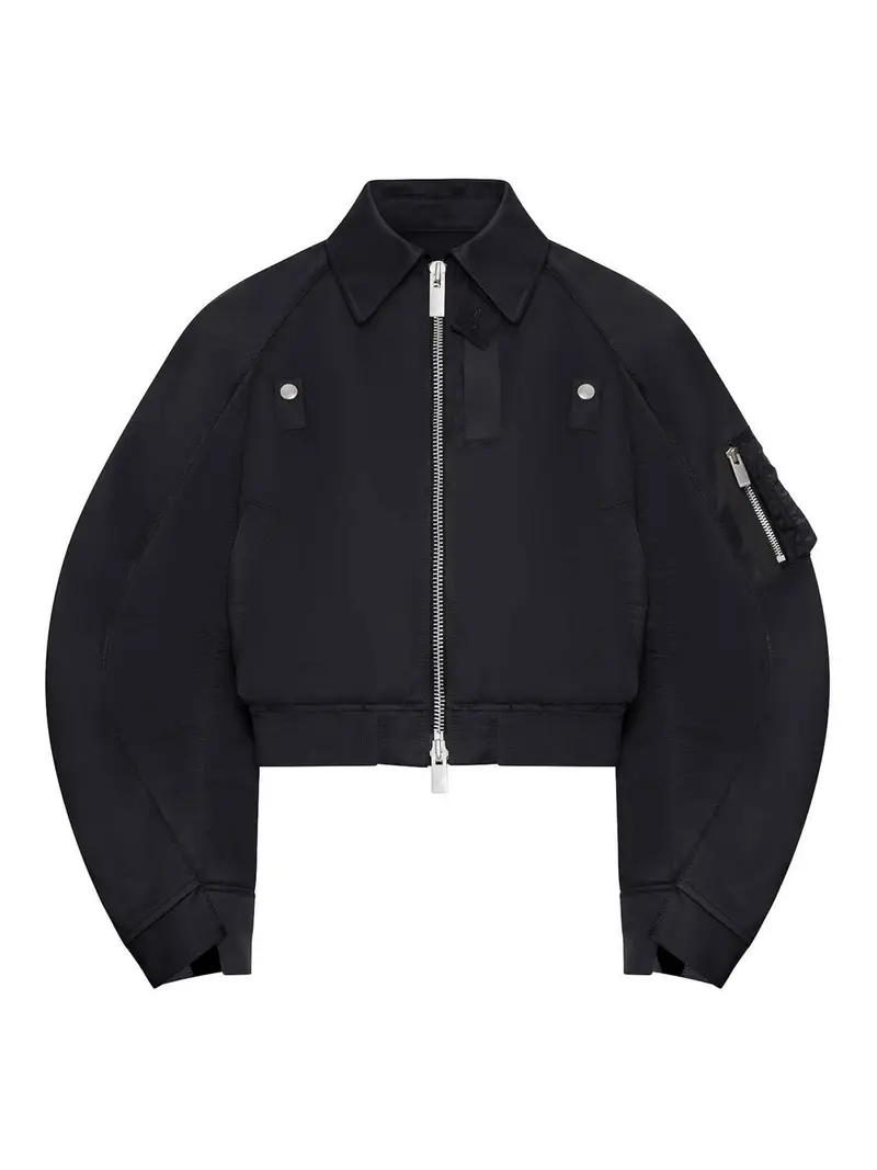 Giubbotto in twill di cotone chino x nylon Nero