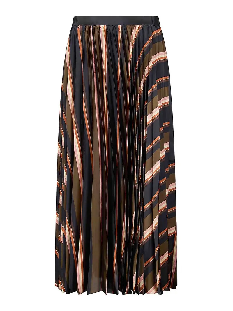 Gonna a righe orizzontali Rosa