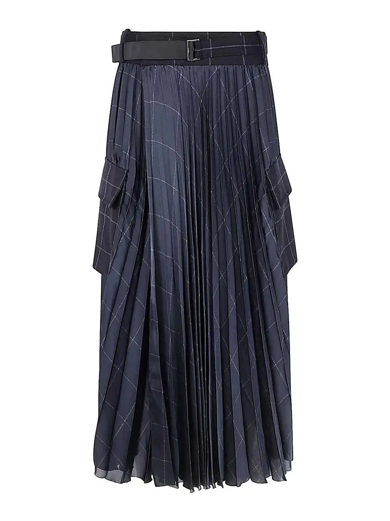 Gonna finestrata Blu scuro