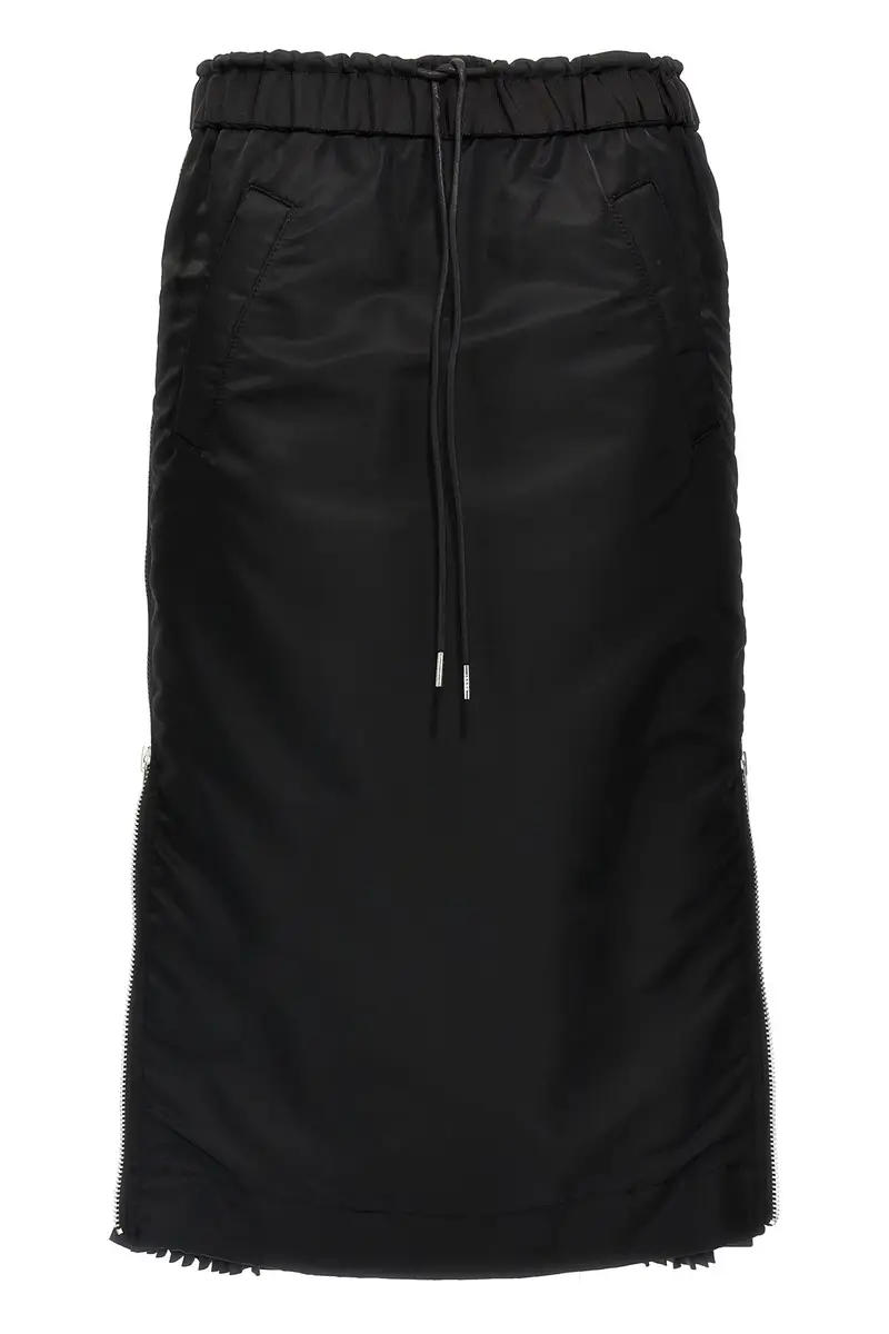 Gonna Inserti Plissé Nero
