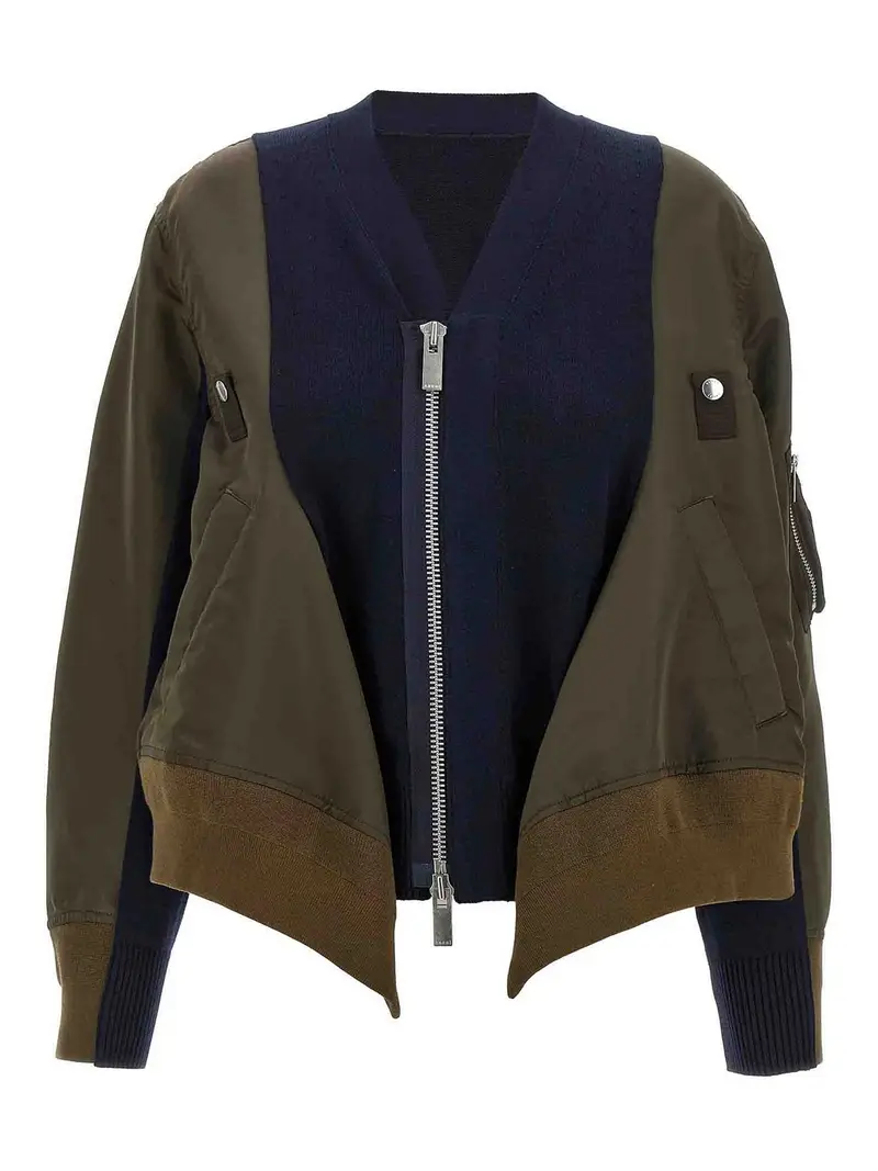 Nylon Insert Cardigan Multicolore