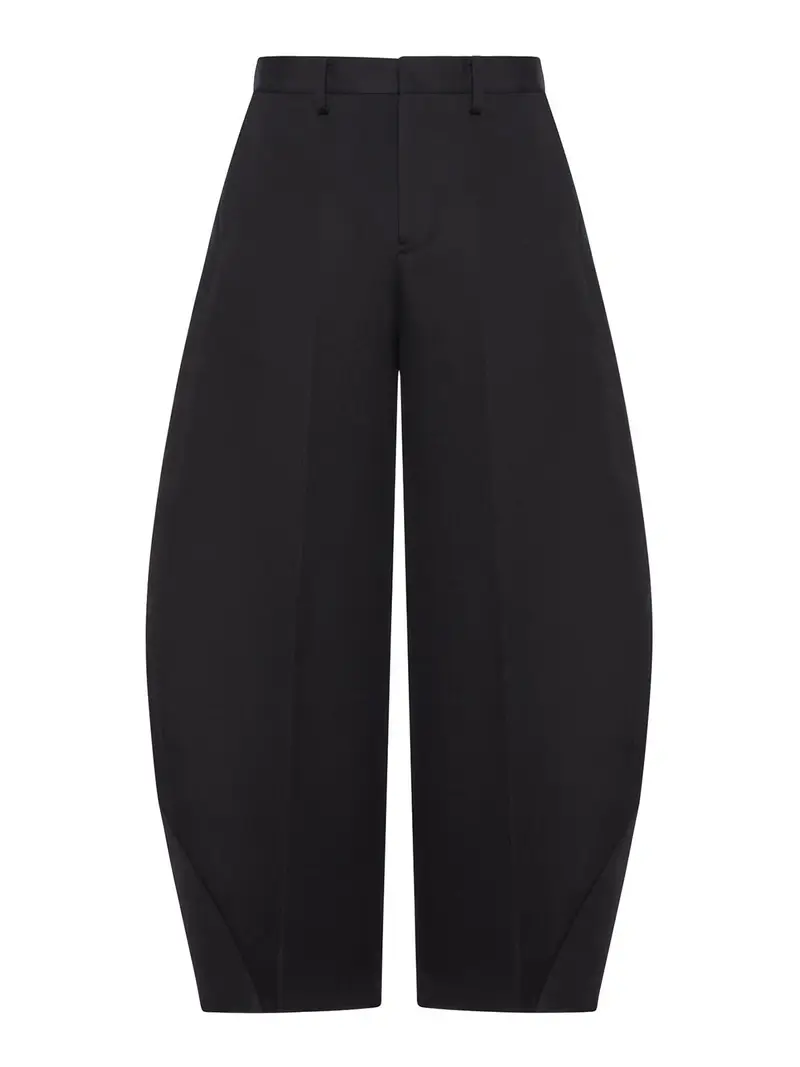 Pantaloni A Palloncino In Cotone E Seta Nero