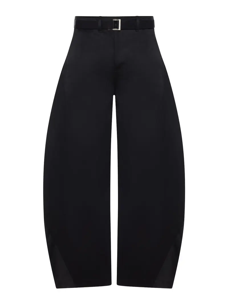 Pantaloni chino in cotone a gamba larga Nero