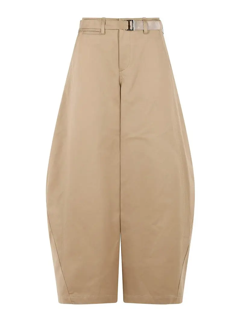 Pantaloni Chino in Cotone Beige