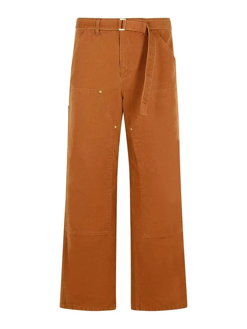 Pantaloni di cotone marrone
