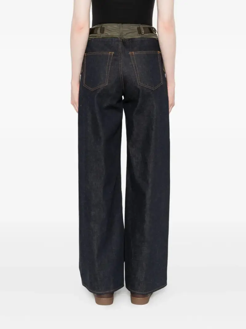 Sacai Pantaloni Nero con Design Moderno miniatura 3