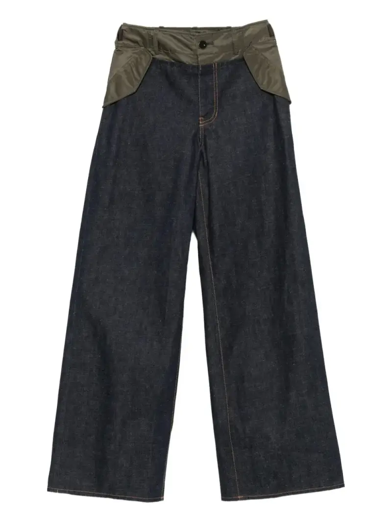 Sacai Pantaloni Nero con Design Moderno