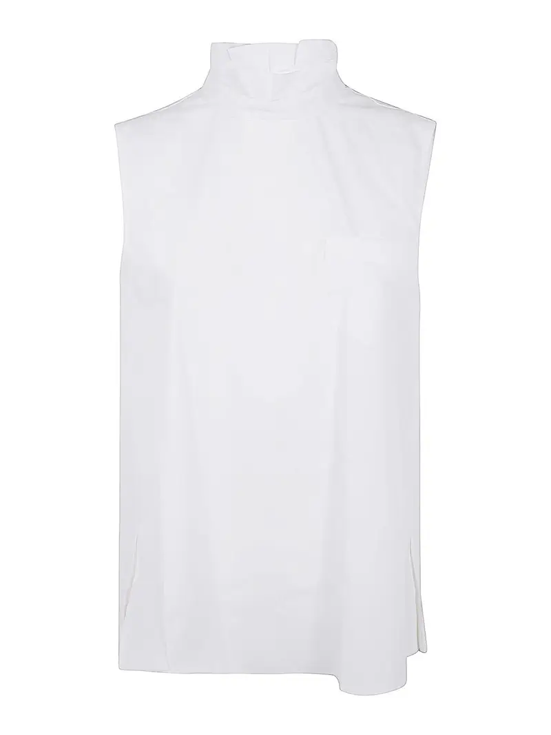 Pullover in popeline di cotone Bianco