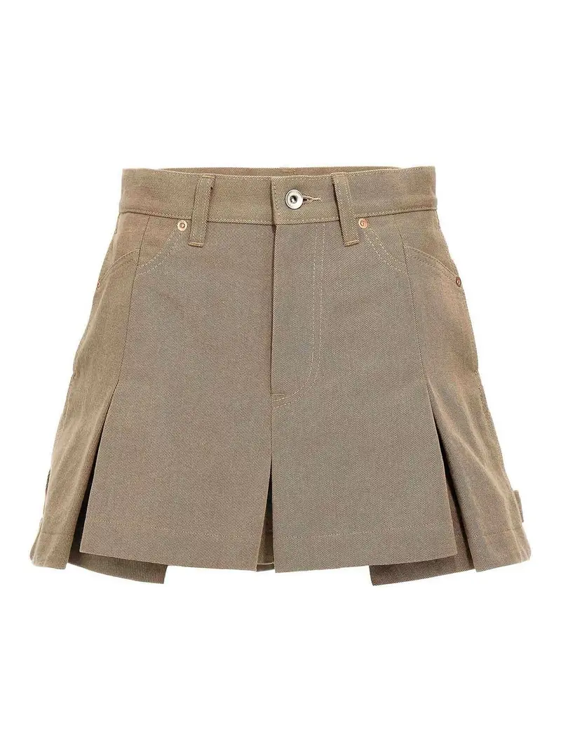 Shorts di tela Beige