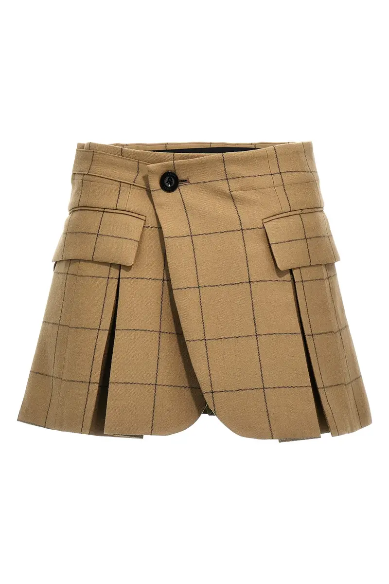 Skort Windowpane Beige