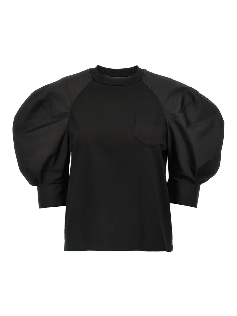 Sacai T-shirt Nero 3335082
