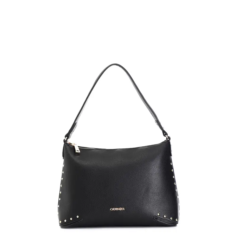 sacca con applicazioni di rivetti nero