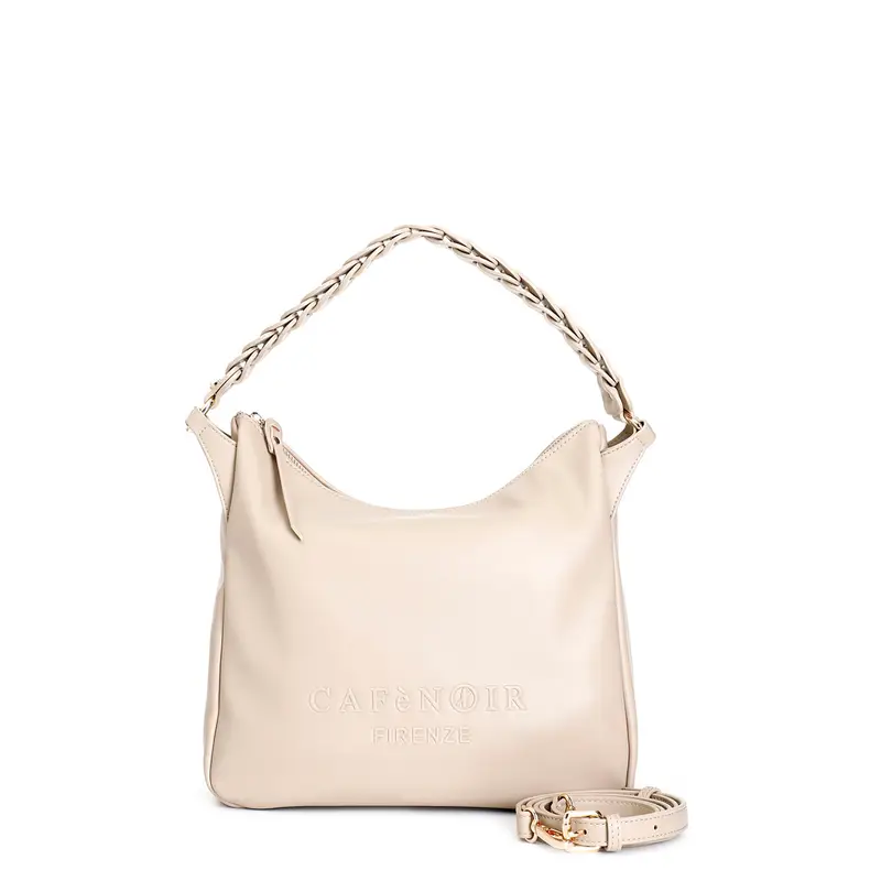 sacca con logo ad alta frequenza beige