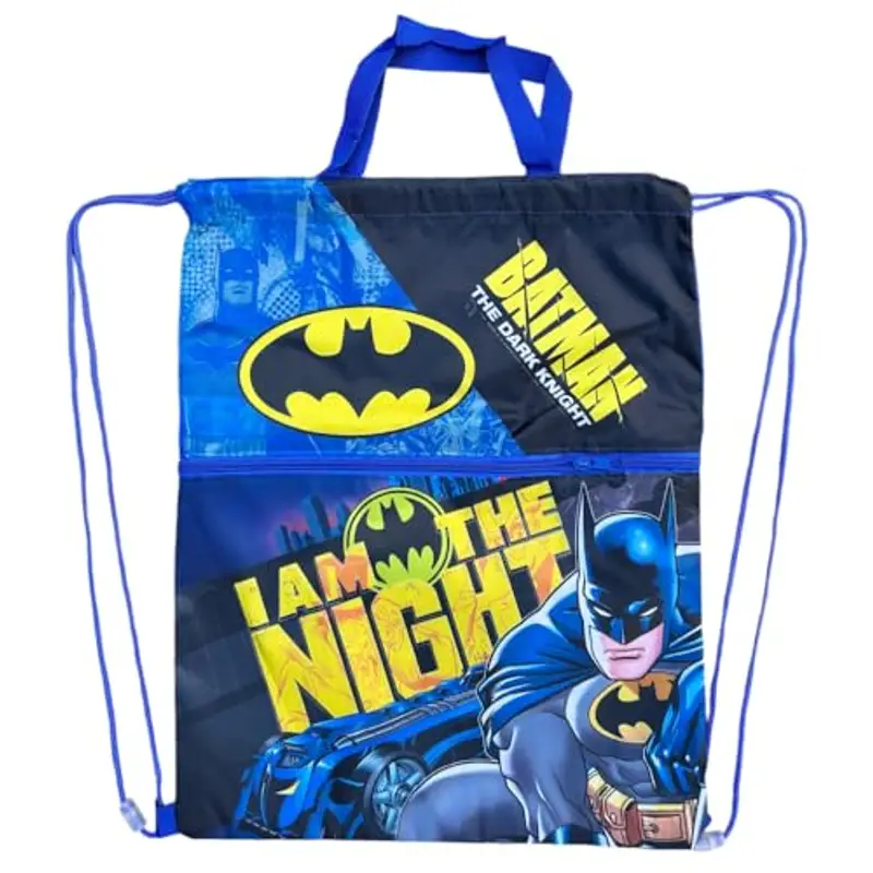 Sacca con tasca frontale Batman zaino con chiusura a coulisse borsa per bambini 44 x 34 cm scuola palestra tempo libero miniatura 2