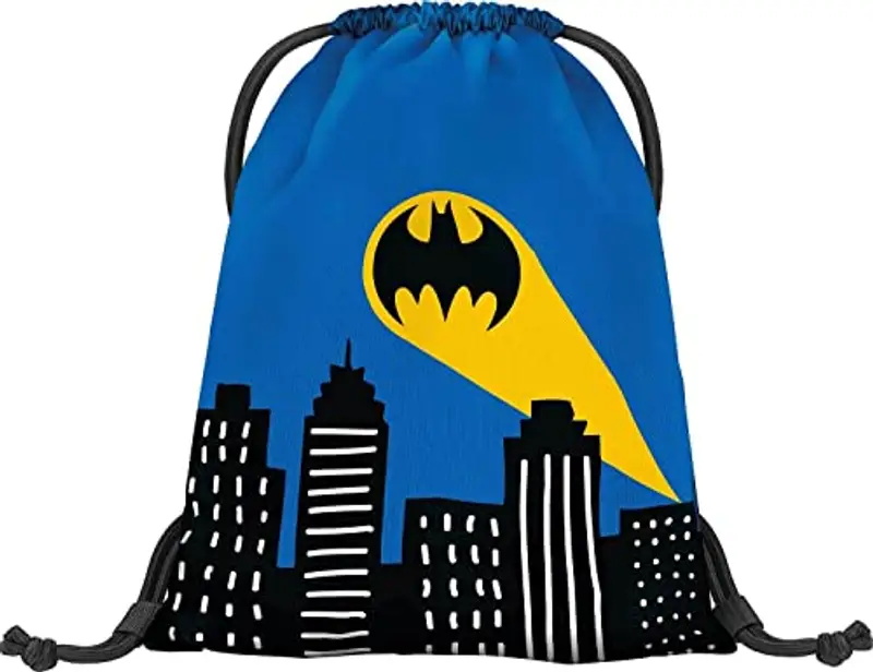 Sacca da ginnastica per asilo, borsa sportiva per ragazzi, ragazze, sacca sportiva per bambini, Batman Blu