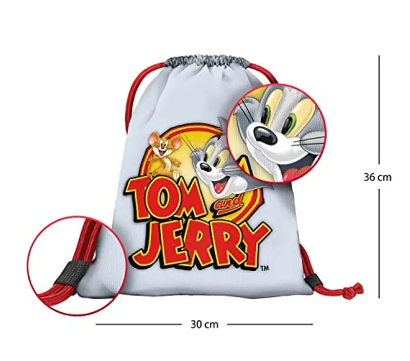 Sacca da ginnastica per asilo, borsa sportiva per ragazzi, ragazze, sacca sportiva per bambini, Tom & Jerry miniatura 3