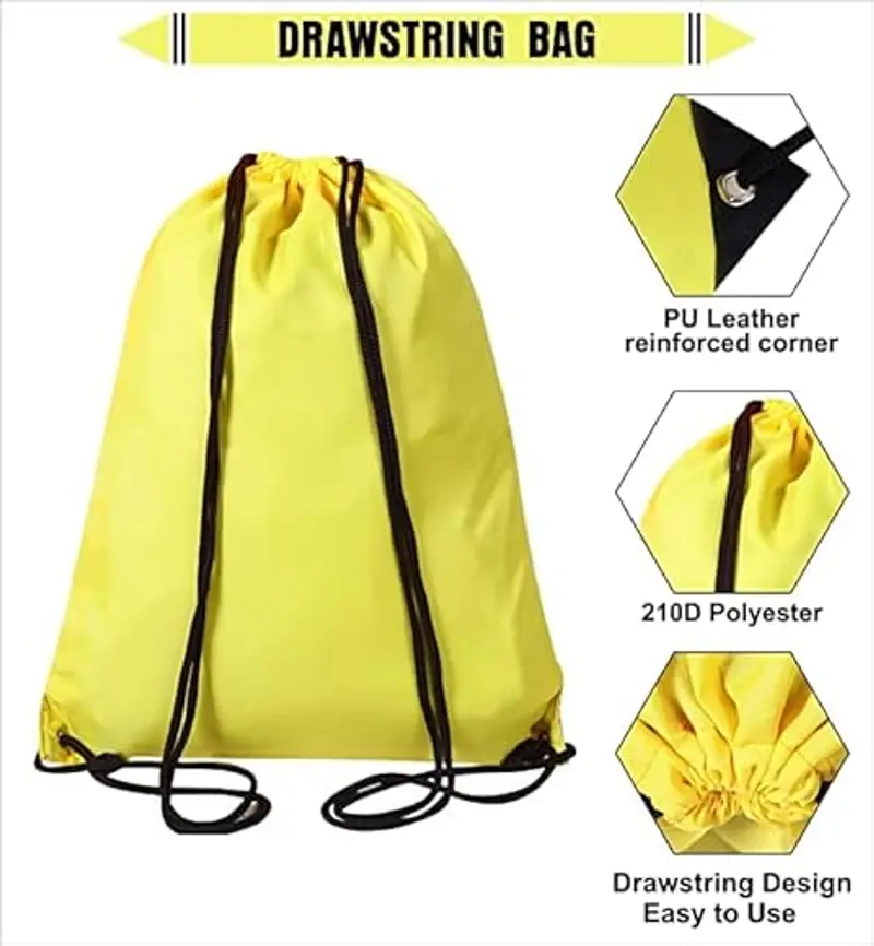 Sacca da palestra con coulisse, 2 pezzi e 1 sacca con cordoncino, zaino in polietilene per donne e uomini, borsa da miniatura 2