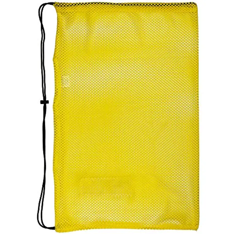 Sacca in rete con chiusura a cordoncino, per sport, spiaggia o da viaggio - giallo - 18 inch wide and 31 inch Tall miniatura 3