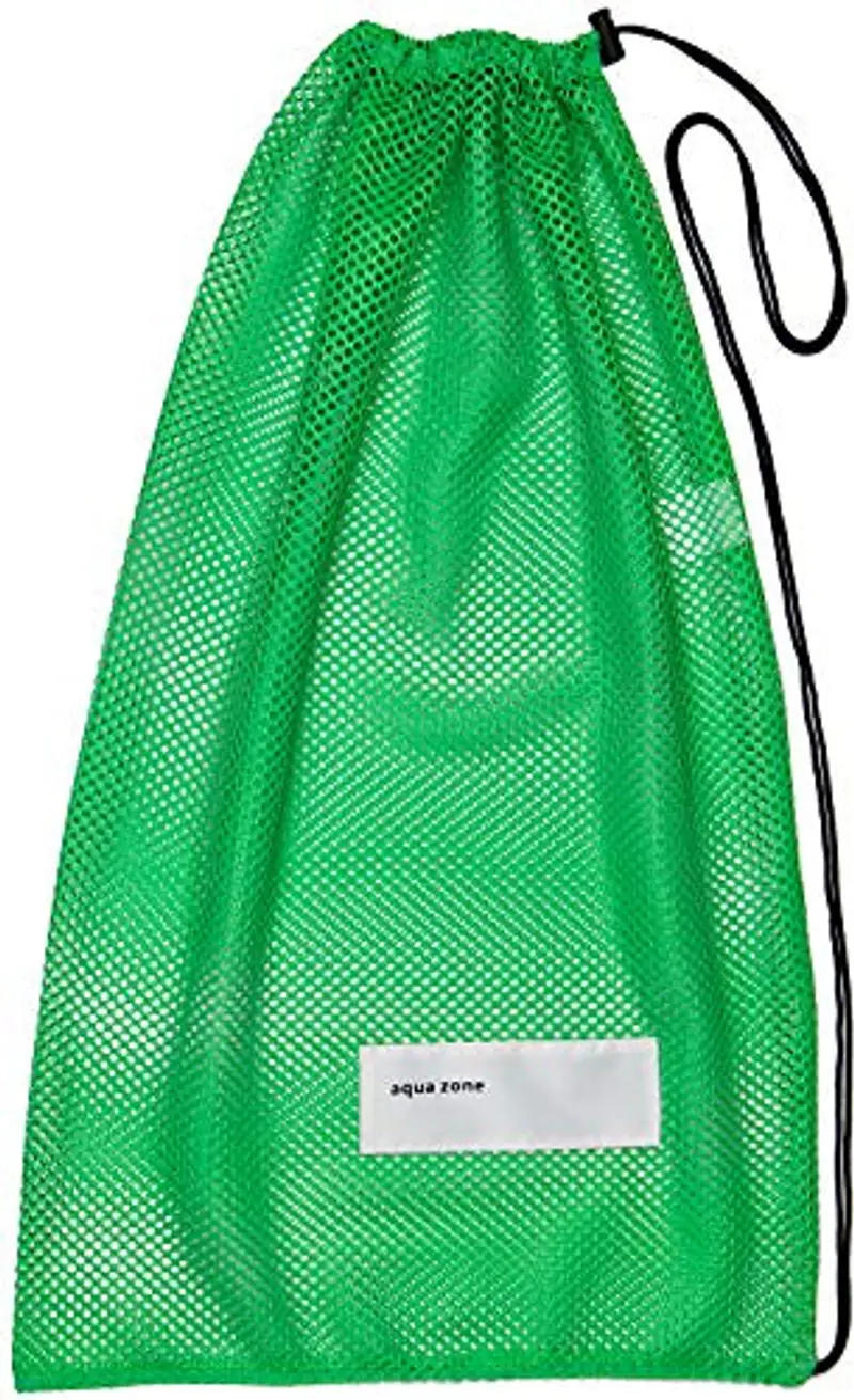 Sacca in rete con chiusura a cordoncino, per sport, spiaggia o da viaggio - verde - 18 inch wide and 31 inch Tall