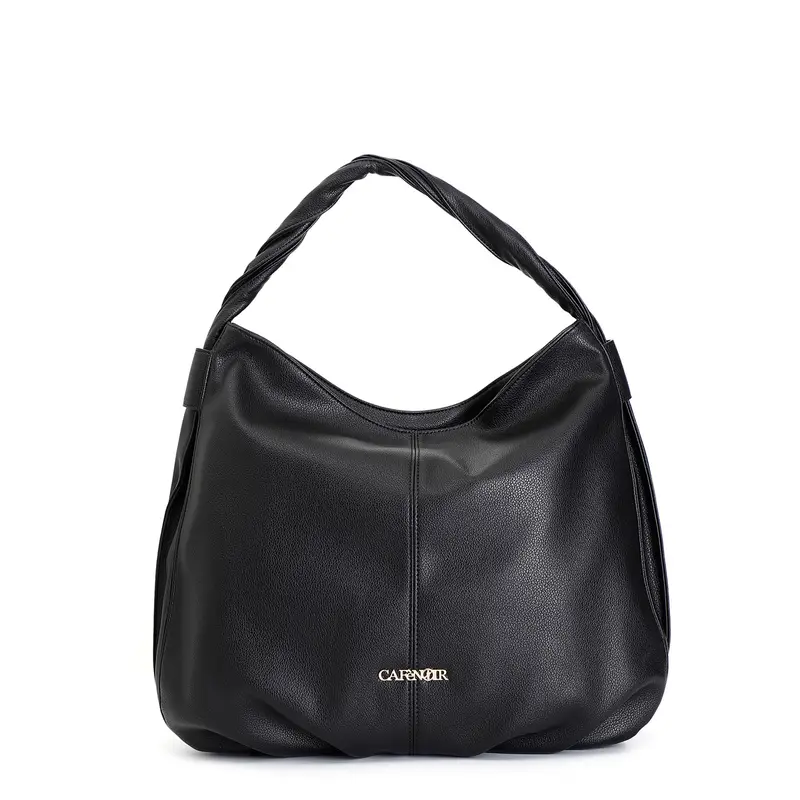 sacca morbida con ciondolo a forma di tulipano nero taglia unica