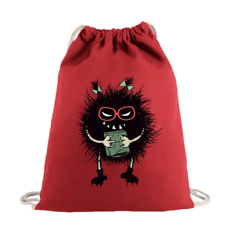 Sacca sportiva amante dei libri, l'insetto malvagio ama leggere