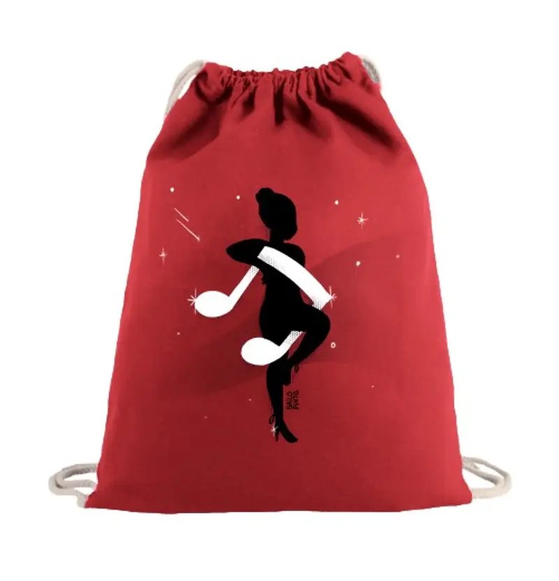 Sacca sportiva ballerina con borsa con coulisse di note musicali