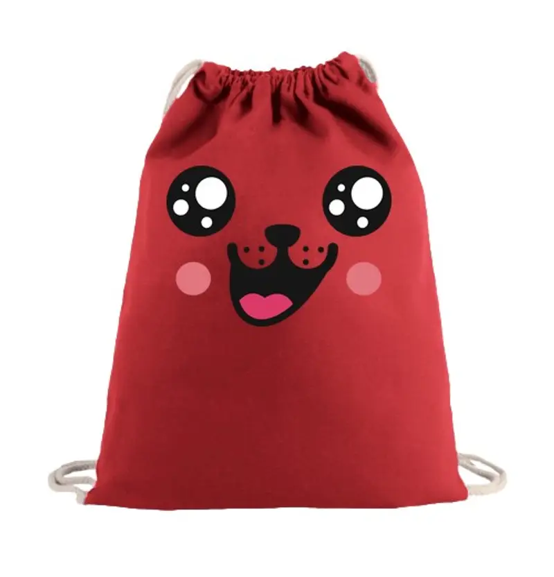Sacca sportiva faccia da cane felice