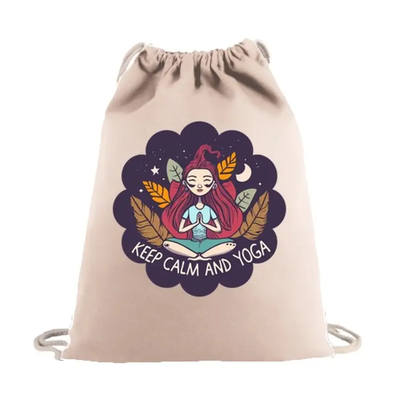 Sacca sportiva mantieni la calma e fai yoga