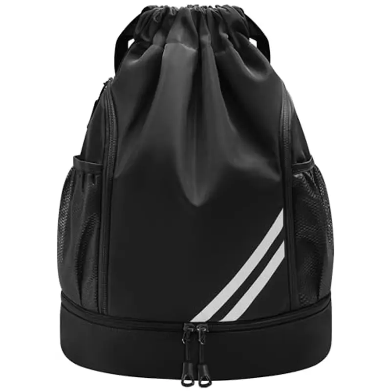 Sacca sportiva per uomini, donne e bambini, con compartimento scarpe separato, tasca principale e tasca interna, sacca