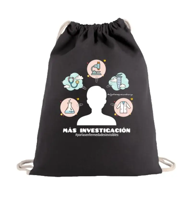 Sacca sportiva più ricerca prodotto solidale sfondo scuro